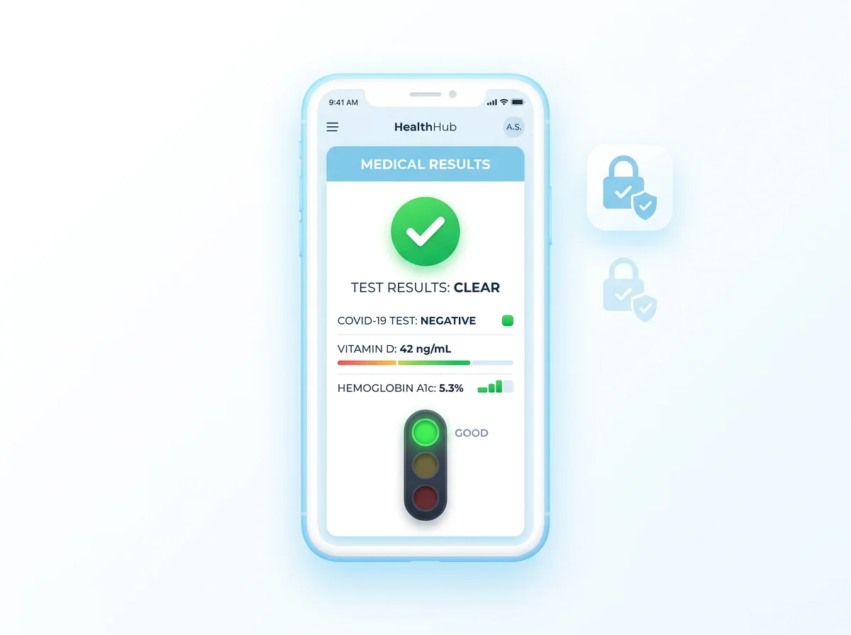 Viewing blood test results on patient portal